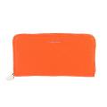 Portefeuille grande ouverture zippée Fuchsia pour femme Couleur : Orange